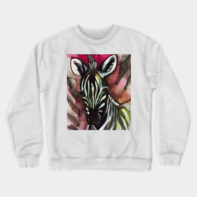 Zebra baby pink Crewneck Sweatshirt by Pipsilk